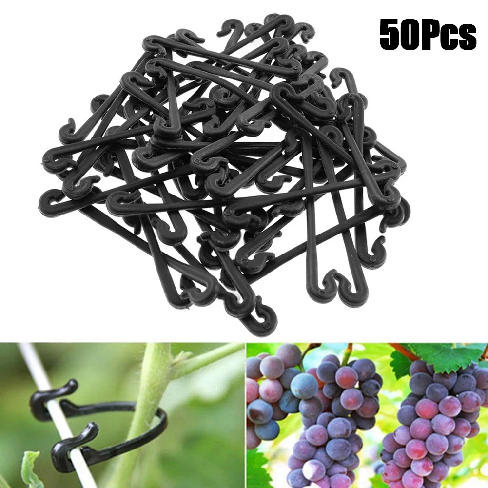 50Pcs Plastic Plant Fixing Clips Tomato Support Clips Grape Rack Mesh Fasteners Gardening Agricultural Bundling Line Cages
