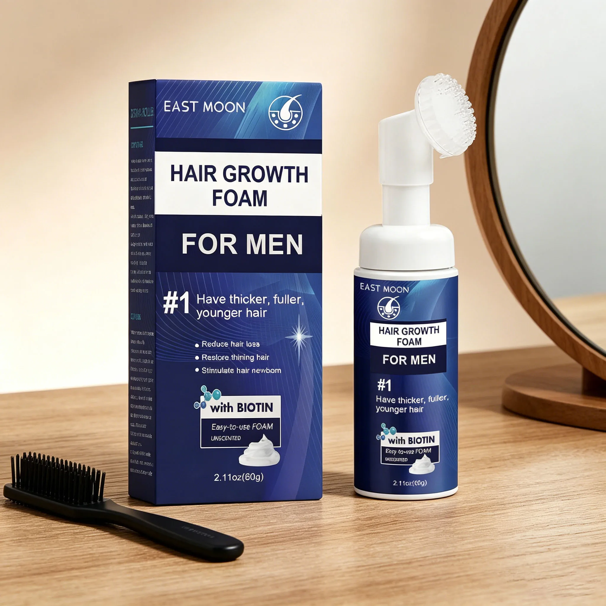 Hair Growth Foam Silicone Brush Massage Scalp Stimulate Hair Growth Strengthen Hair Roots Anti-Hair Loss Fluffy Hair Care Mousse view 3