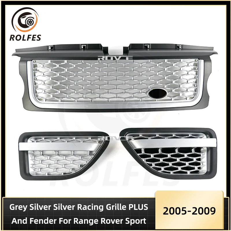 

ROLFES 1/Set ABS Front Bumper Racing Grille With Fender For Land Rover Range Rover Sport 2005-2009 L320 Car Accessories