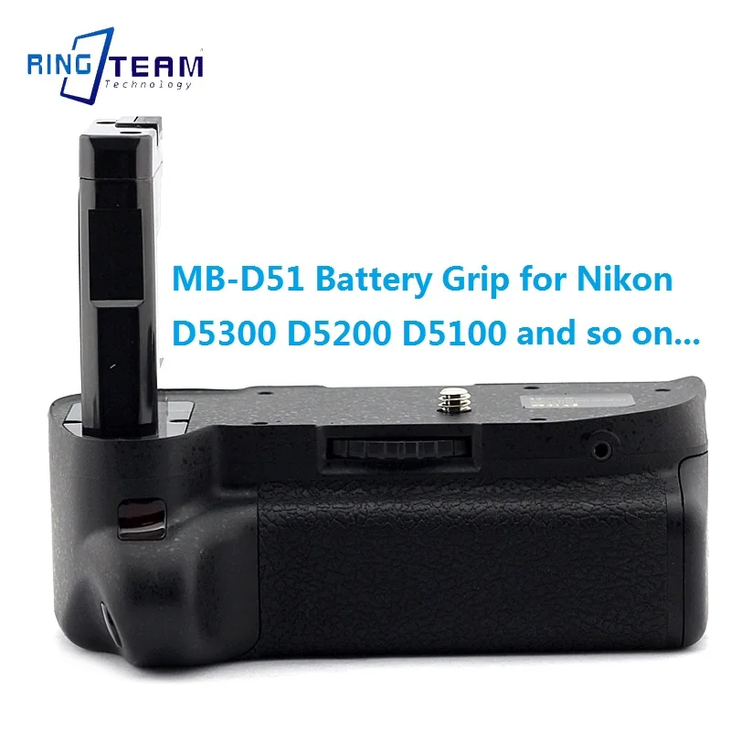 

10 Set/Lot Supports Vertical Shooting MB-D51 Battery Grip for Nikon D5300 D5200 D5100 Camera Working with Two EN-EL14 Battery