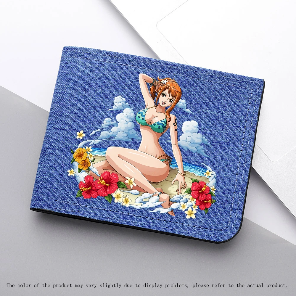 Portefeuille de périphériques d'animation une pièce, figurine d'anime Nami, court, pliable, grande capacité, porte-monnaie, porte-cartes pour hommes