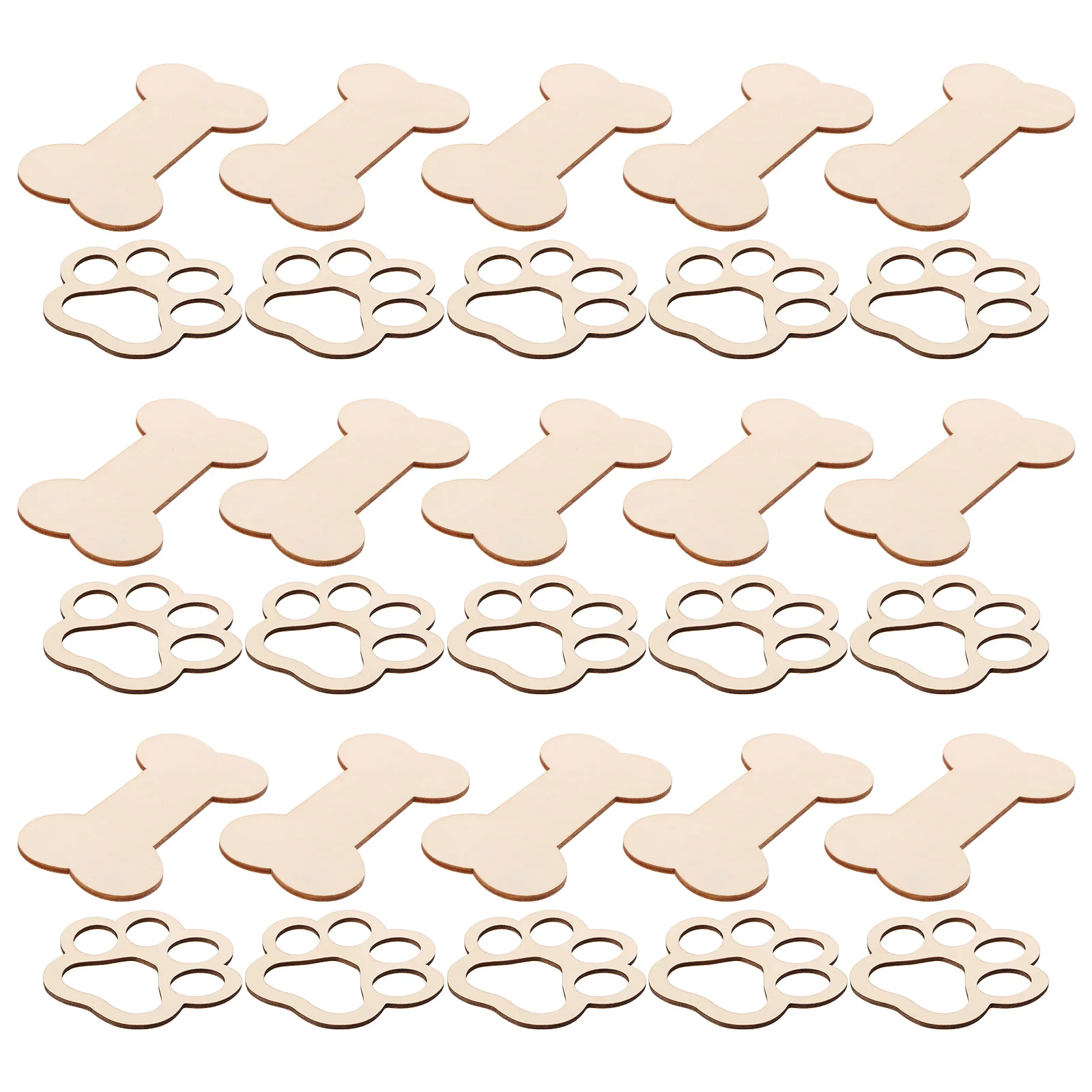 

30pcs Bone Shaped Wooden Signs To Paint Diy Blank Unfinished Ornaments For Hanging Decorations House Pet Theme Party Decoration