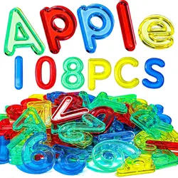 Kids Montessori Educational Toys Transparent Letters And Numbers Math Signs Learning Resources Juegos Didácticos Para Niños