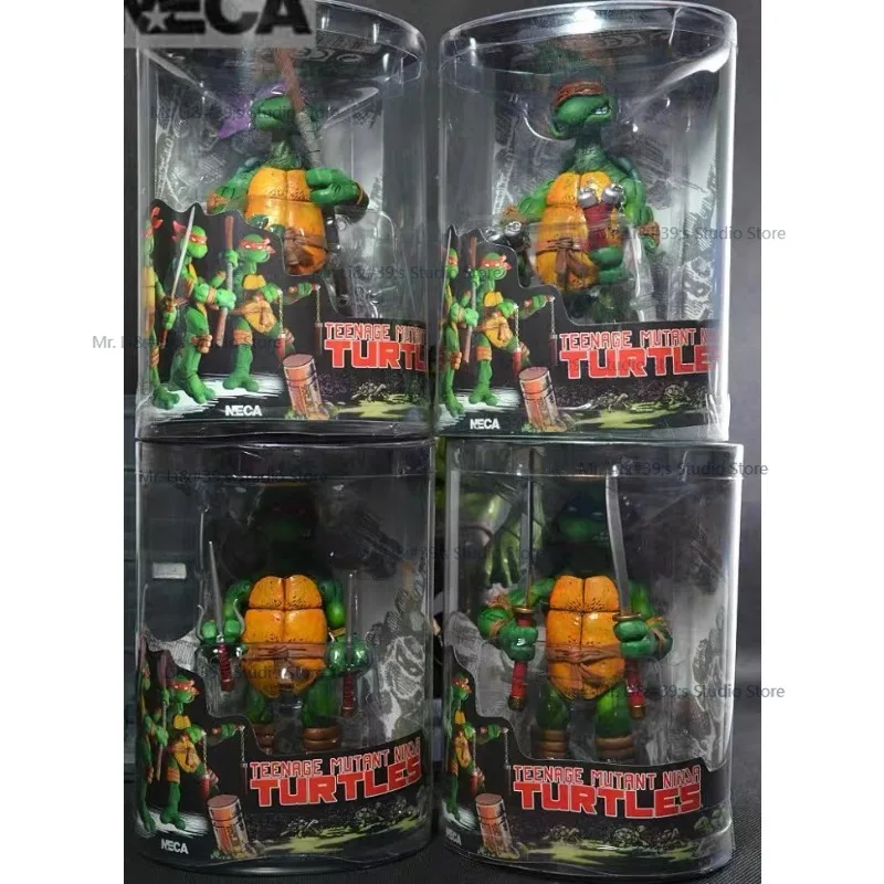 ผ้าคลุมศีรษะพี่น้องราฟาเอลใหม่เอี่ยมสีสันสดใสตุ๊กตาแอ็คชั่น4ชิ้นชุดการ์ตูนโมเดลของเล่นของขวัญสำหรับเด็ก