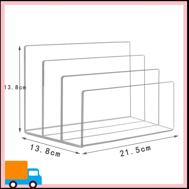 1 Piece File Holder 3 Sections Vertical Desktop Organizer Acrylic Office File Sorter Stand Rack For Documents Letter Book