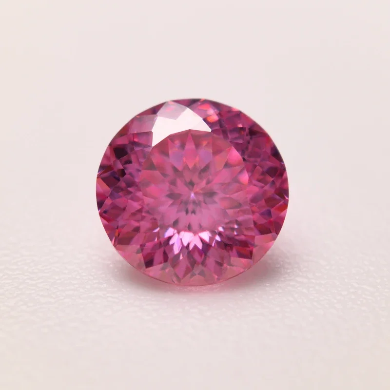 

Moissanite Diamond Round Shape Pink Color 100 Faceted Cut Lab Grown Gemstone for Advanced Jewelry Making With GRA Certificate