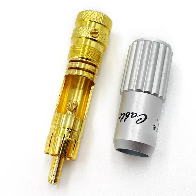 2/4/8/16Pcs 24K Vergulde Hifi Rca Plug Audio Kabel Luidspreker Connector Afsluitbare Verstelbare Audio Adapter Rca Akoestische Aansluitingen