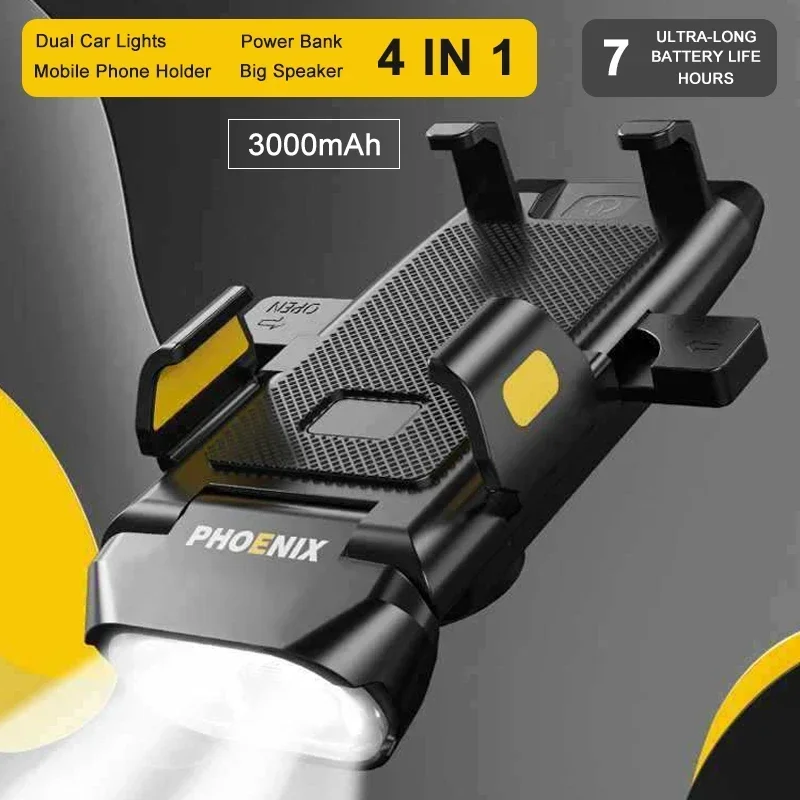 4-in-1 LED إضاءة دراجة هوائية 3000mAh الدراجة كشافات قوة البنك 400 التجويف المقود قابلة للشحن الجبهة مصباح الجبلية الطريق الدراجات مصباح يدوي