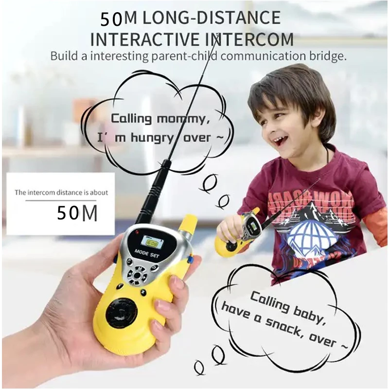 1 Pair 50M Walkie Talkies Mini Portable Handheld Two-Way Radio Toy For Kids Children‘s Day Birthday Gifts Outdoor Interphone Toy