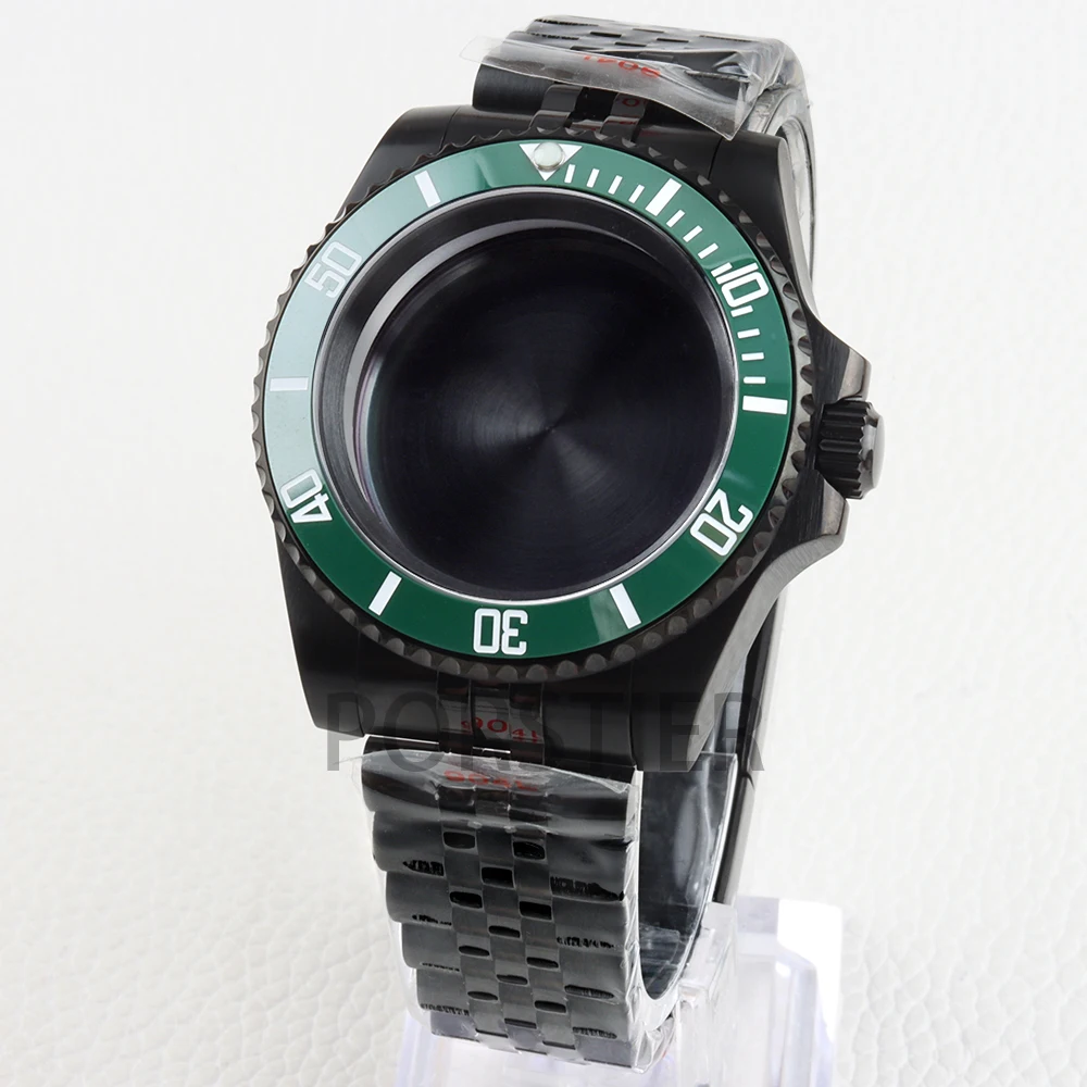 

Black 40mm NH35 Watch Case Sapphire Glass for GMT SUB Yacht-Master NH34 NH35 NH36 NH38 Movement Stainless Steel Jubilee Bracelet