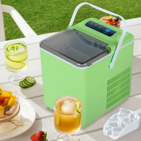 Ice Maker 24V 12V Portable Mini Convenient Outdoor Vehicle RV Boat Small Tent Ice Machine 1.3L Touchpad Control