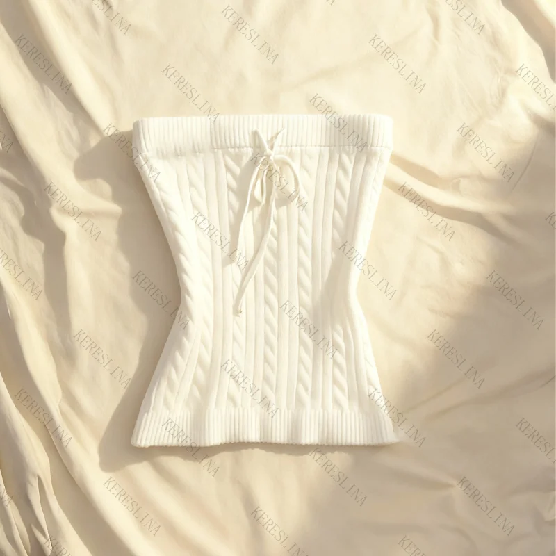 

women's sleeveless Thin camisole sweater casual solid color Kawaii sexy slim versatile retro streetwear Europe and America tops