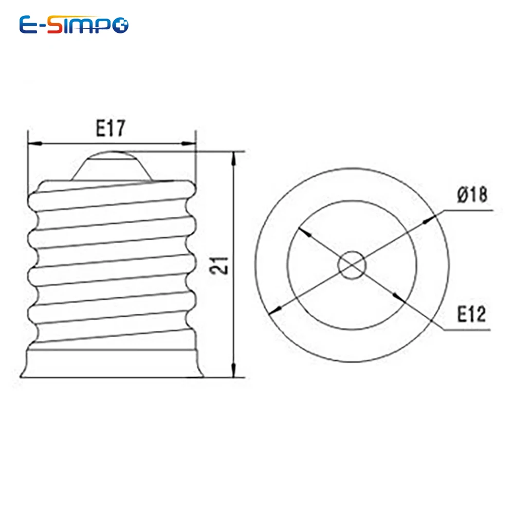 6PCS E17 to 12 Light Socket adapter US Candle lamp holder converter CE Rohs,Install E12 Candelabra into E17 Light Socket