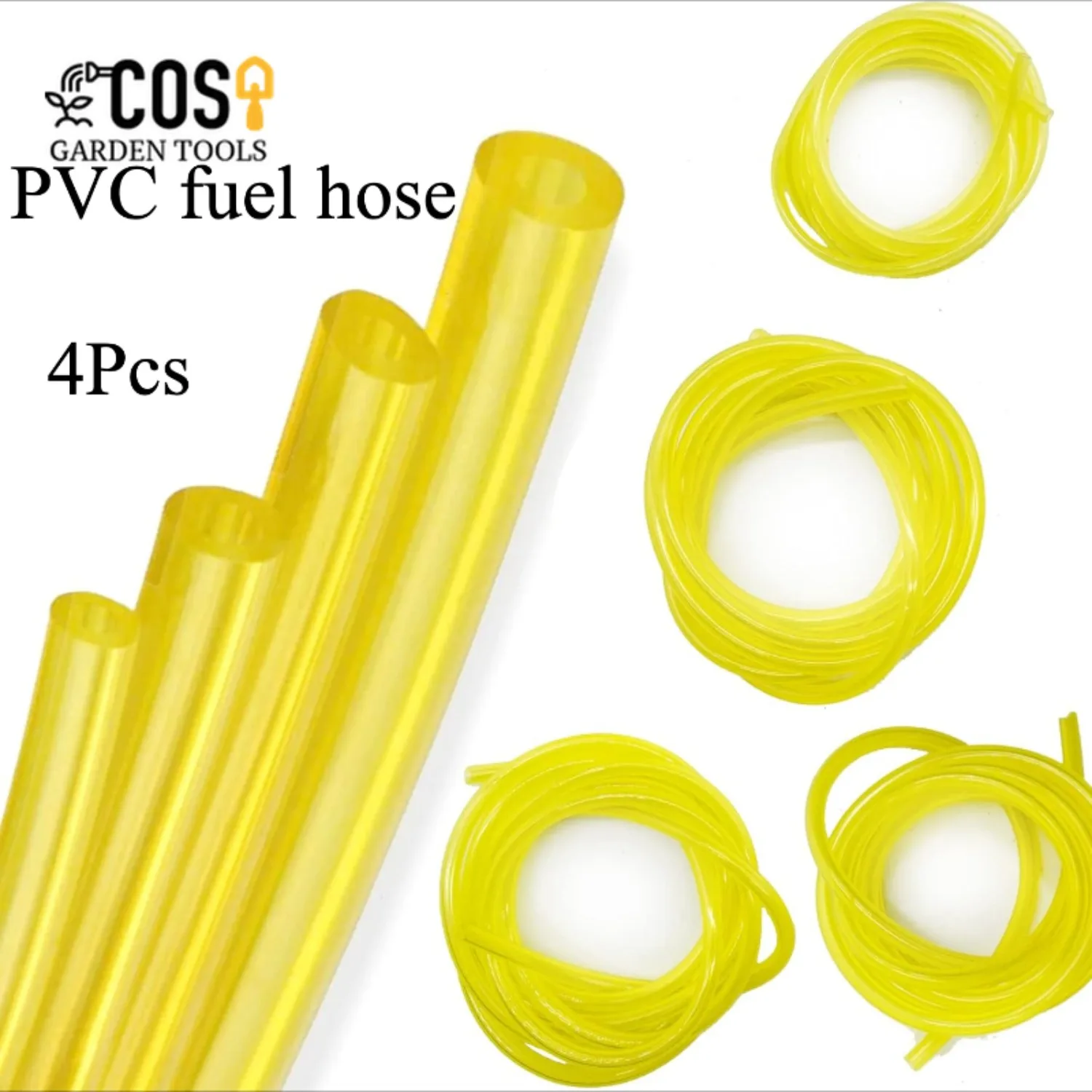 

4Pcs PVC Fuel Hose 1.5m Size 3 X 6mm, 3 X 5mm, 2.5 X 5mm, 2 X 3.5mm Diesel Hose for Blower Cutting Machine Chain Saws