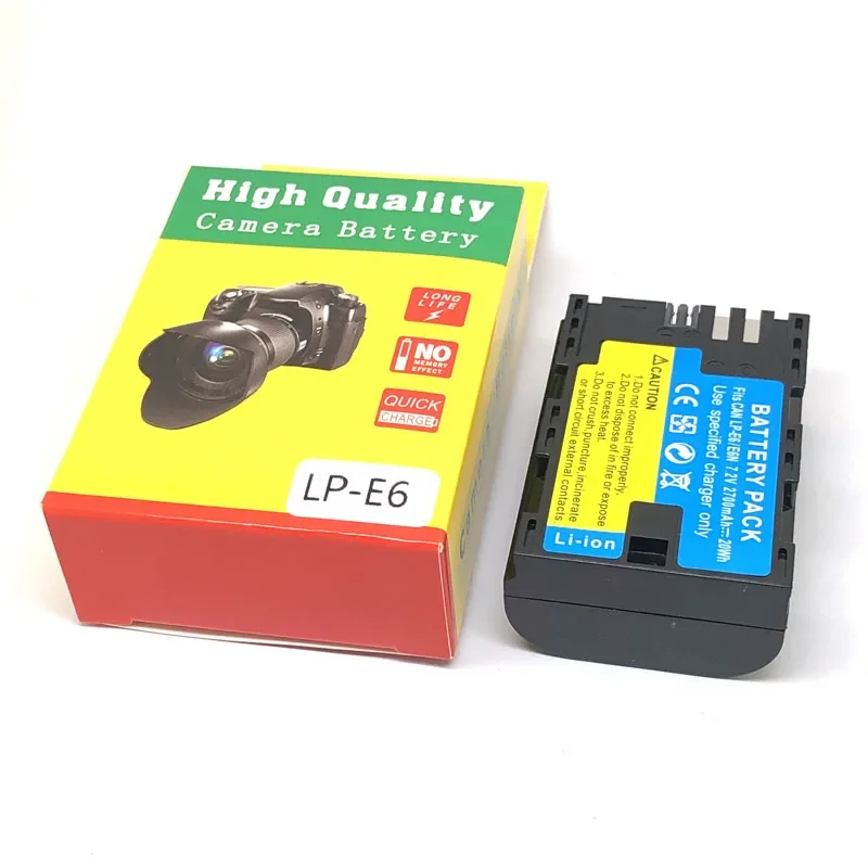 2700mAh LP-E6 LP-E6N Battery Charger For Canon EOS 5DS R 5D Mark II III IV 5D2 5D3 5D4 6D 60Da 7D 7D2 70D 80D 90D R5 R6