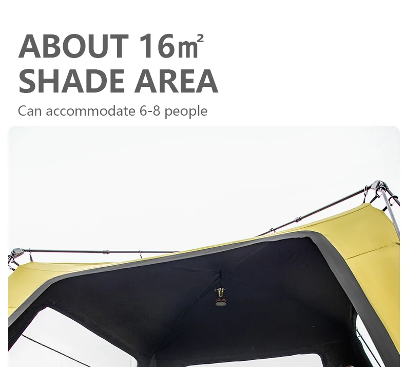 BISINNA 6-8 Persons One-touch Dome Tent Vinyl Coated Canopy Waterpoof Sunshade Shelter for Family Camping Travel Outdoors