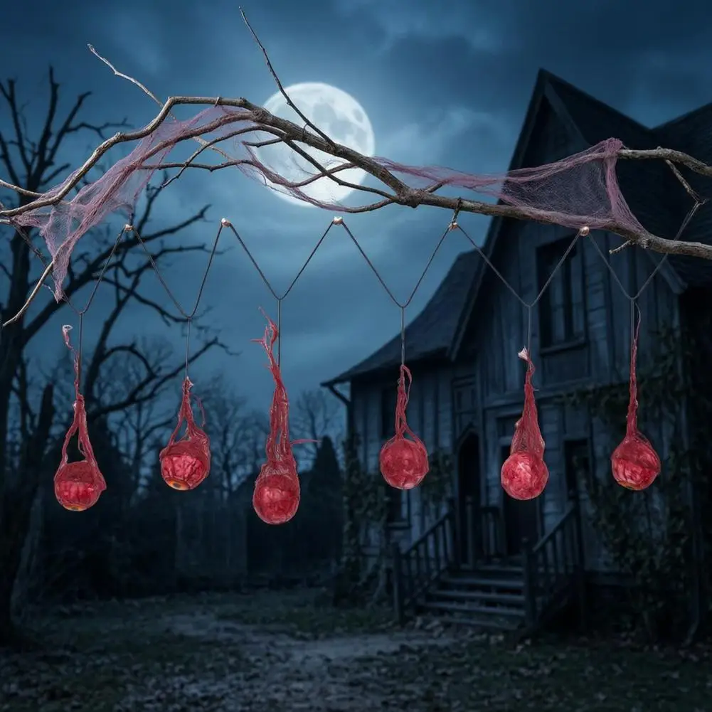 Hanging Eye Ornaments Spooky Party Supplies Realistic Halloween Eyeball Decorations 3d Bloodshot Eye Props Reusable for Haunted