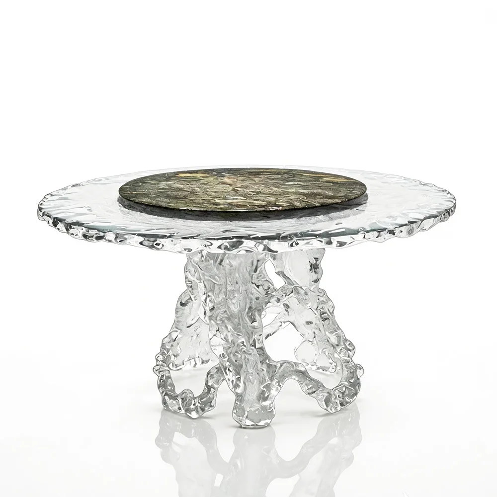 &Ice-Feel Translucent Acrylic Crystal Dining Table Root-Source Villa Dining Room Home New Chinese Style Light Luxury Restaurant