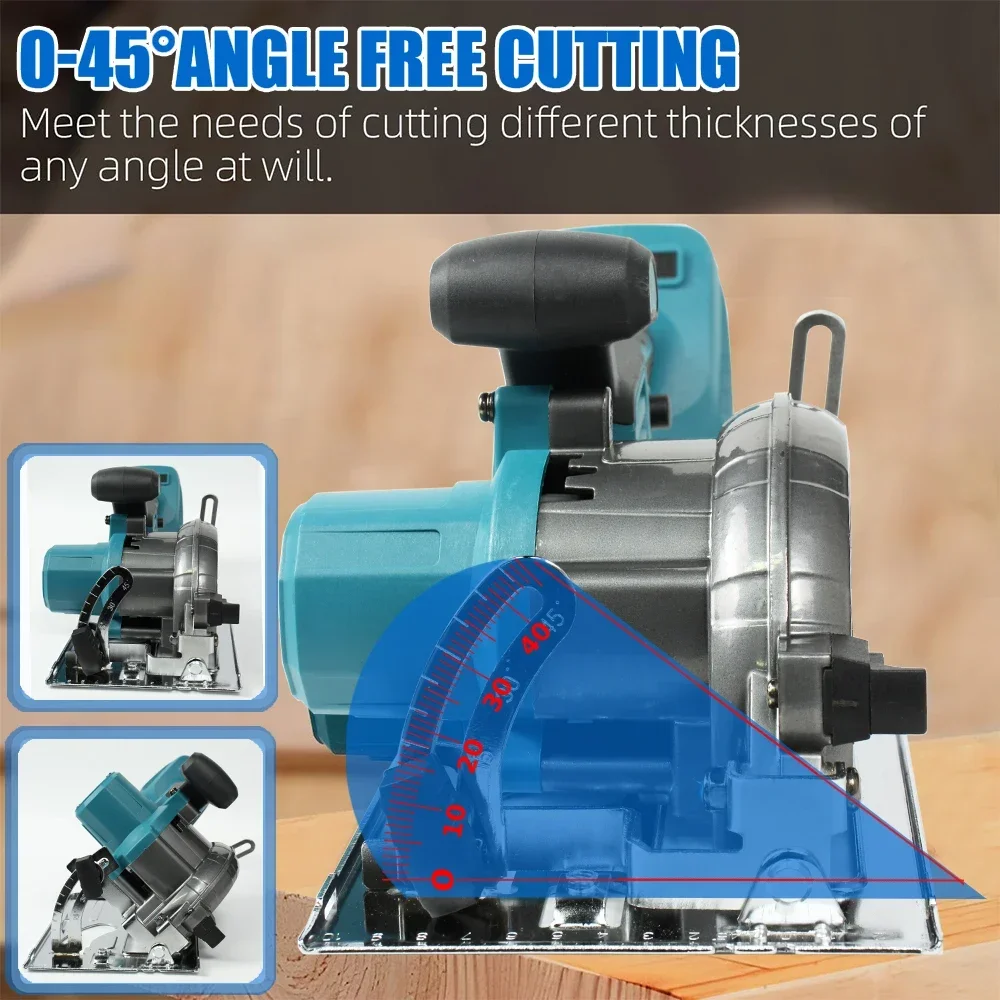 125mm Brushless Circular Saw  Cordless Electric Saw Adjustable Wood Cuttiing Machine Handheld Woodworking Saw for Makita Battery