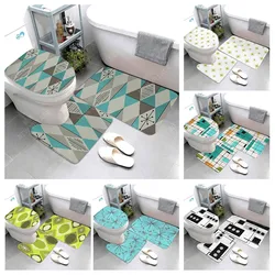 Anti-slip Bath Mat Bathroom Rug Shower Mat Decorative Absorbent Foot Mat Entrance Bathtub toilet rug boho Nordic plant leaf