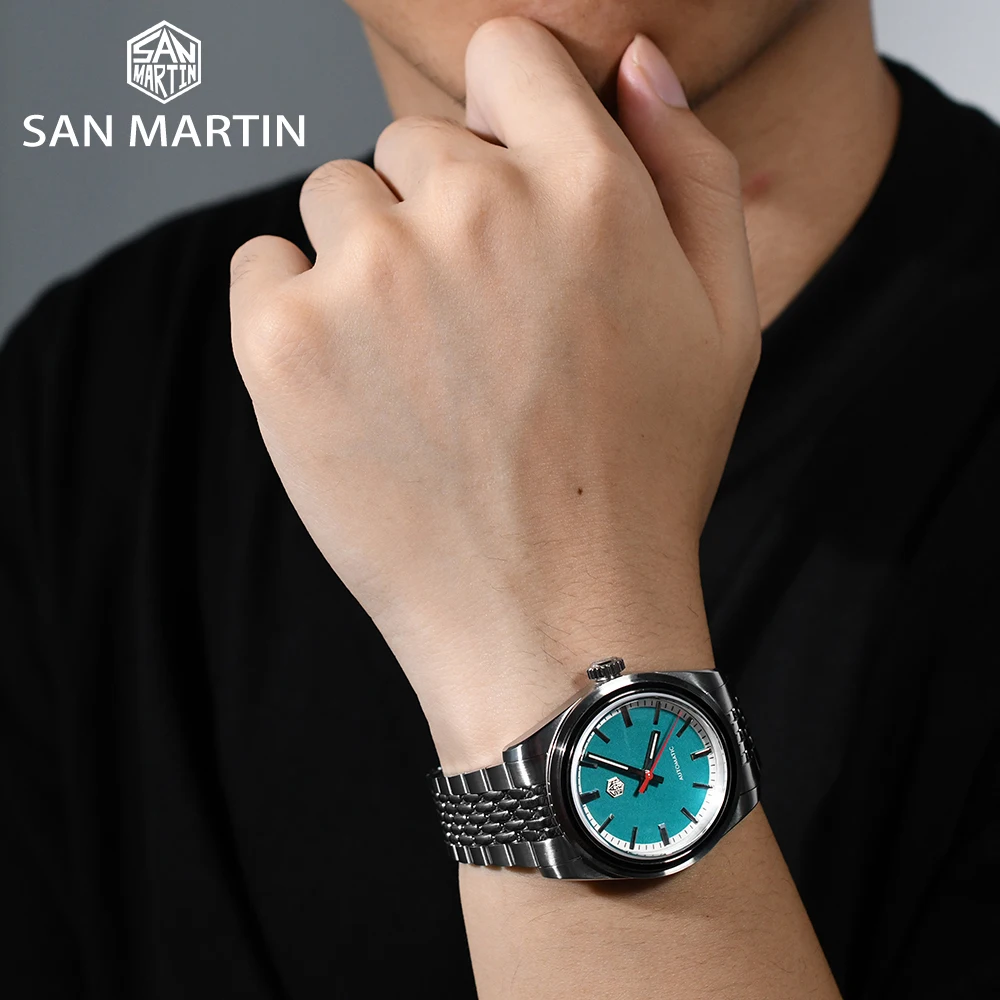 San Martin Men Watch 37mm Fashion Sports Watches NH35 Automatic Mechanical Wristwatch Sapphire 200m Waterproof Luminous Reloj