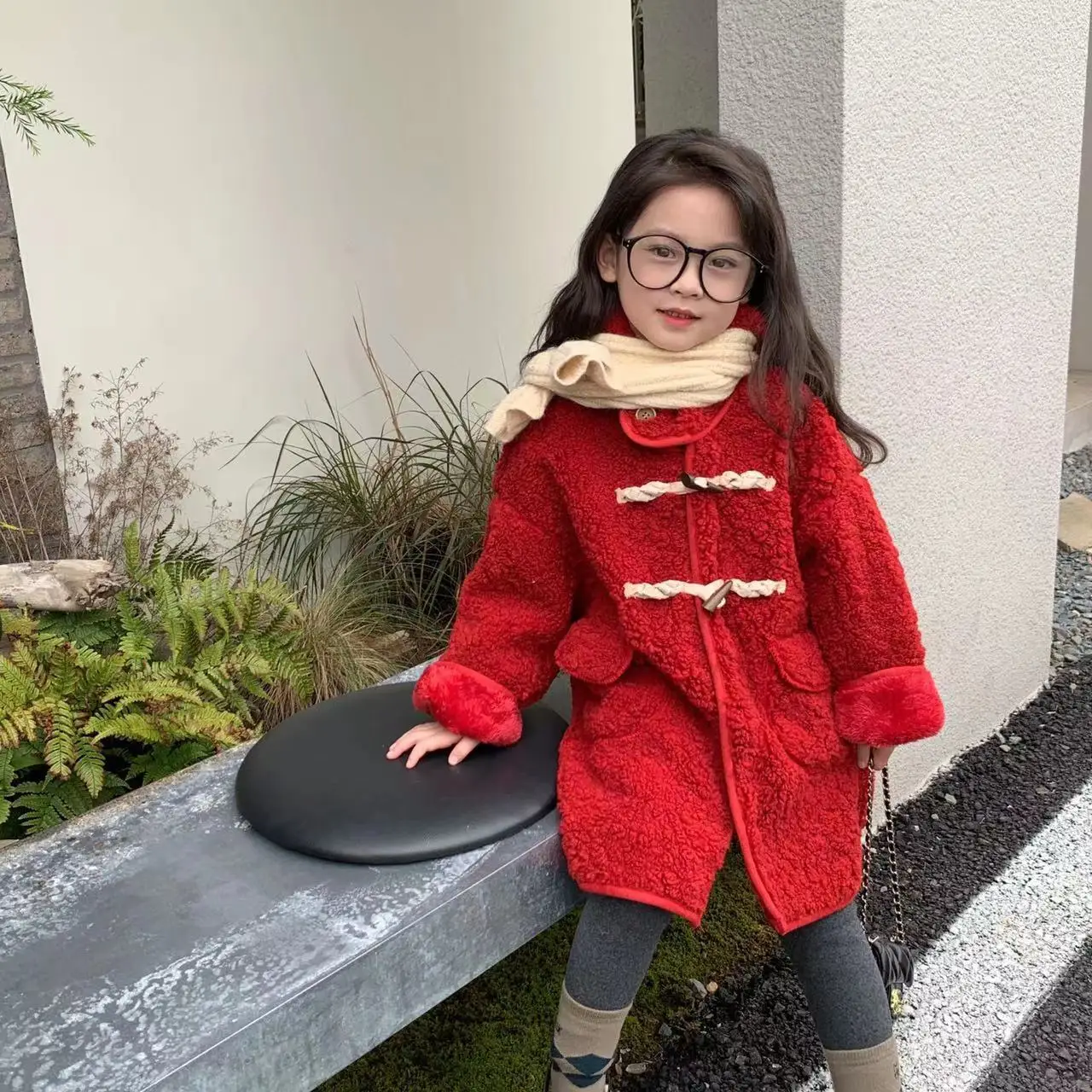 

Fashion Baby Girl Winter Jacket Plush and Thicken Lamb Wool Infant Toddler Child Warm Sheep Like Coat Baby Outwear Cotton TY17