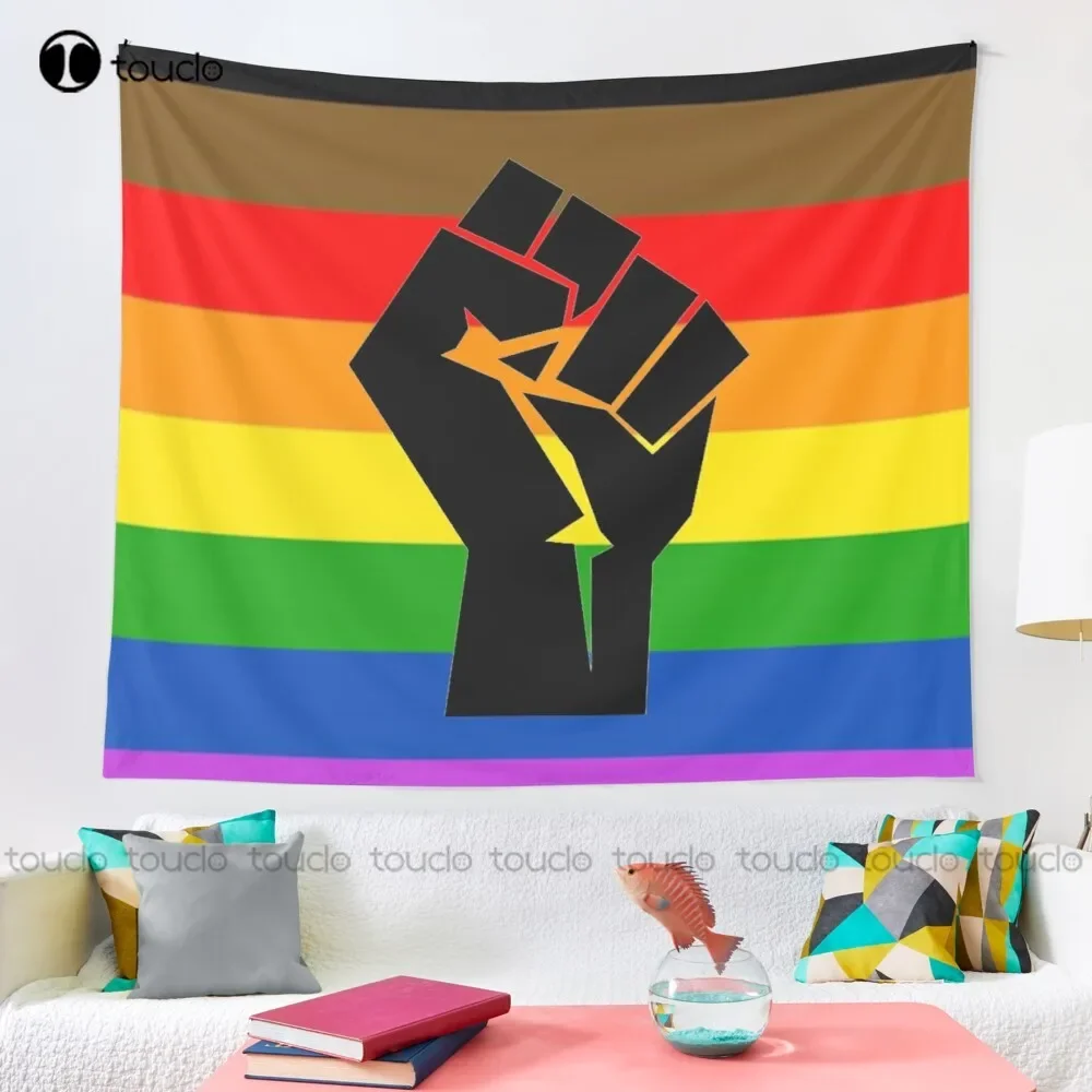 New Blm Pride With Fist Tapestry Tapestry Red Tapestry Wall Hanging For Living Room Bedroom Dorm Room Home Decor Background Wall