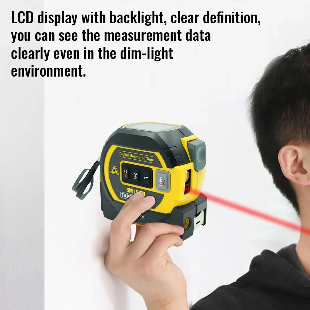 2026 Neues Laser-Maßband 3-in-1 Digitales Maßband Hochpräziser Laser-Entfernungsmesser Stahlmaßband Hohe Elastizität – Detail 8