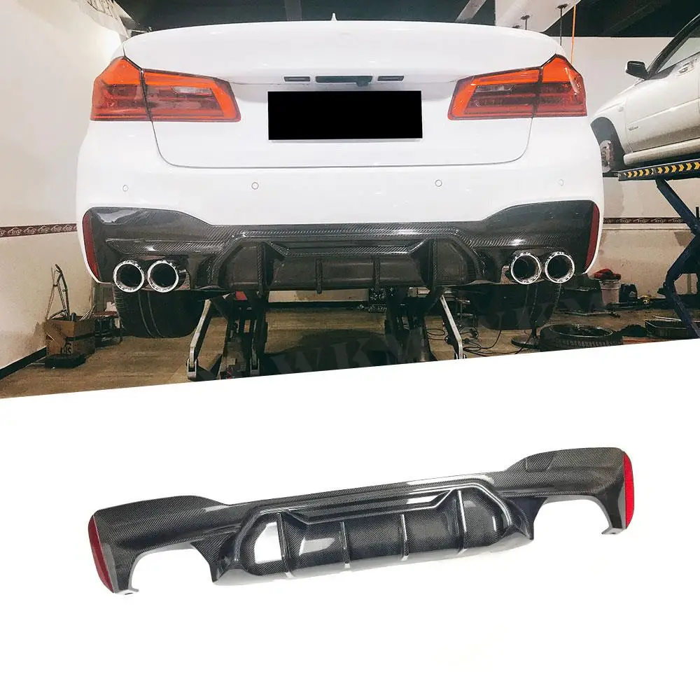 

Dry Carbon Fiber Rear Bumper Lip Diffuser For BMW 5 Series G30 G38 M Sport 2017-2020 M5 Competitive Style Bumper Guard