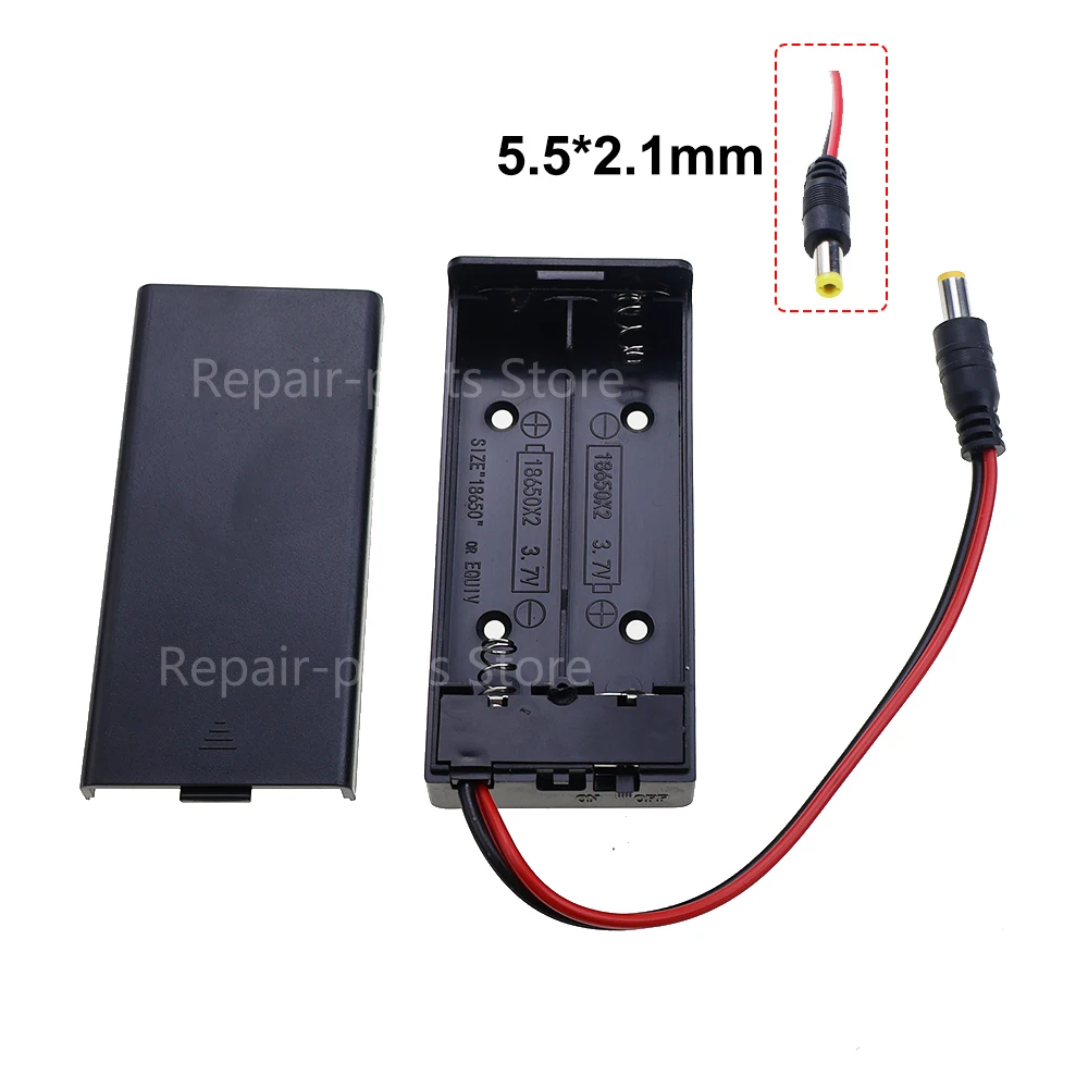 حامل بطارية AA/صندوق في السلسلة مع مفتاح غطاء وموصلات توصيل PH2.0/XH2.54/SM/DuPont ذكر/أنثى/DC5521
