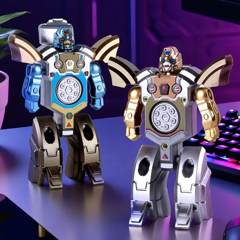 Transformujący się robot, fidget spinner, bączek do kręcenia w dłoni, gyro na opuszki palców, metalowy zabawka antystresowa EDC, redukująca niepokój dla dzieci.