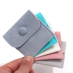 E.B.belle Quality Feel Multiple Color Blue Gray Pink Beige Velvet Material Buckle Style Purse Pouch Jewelry Bag Packaging