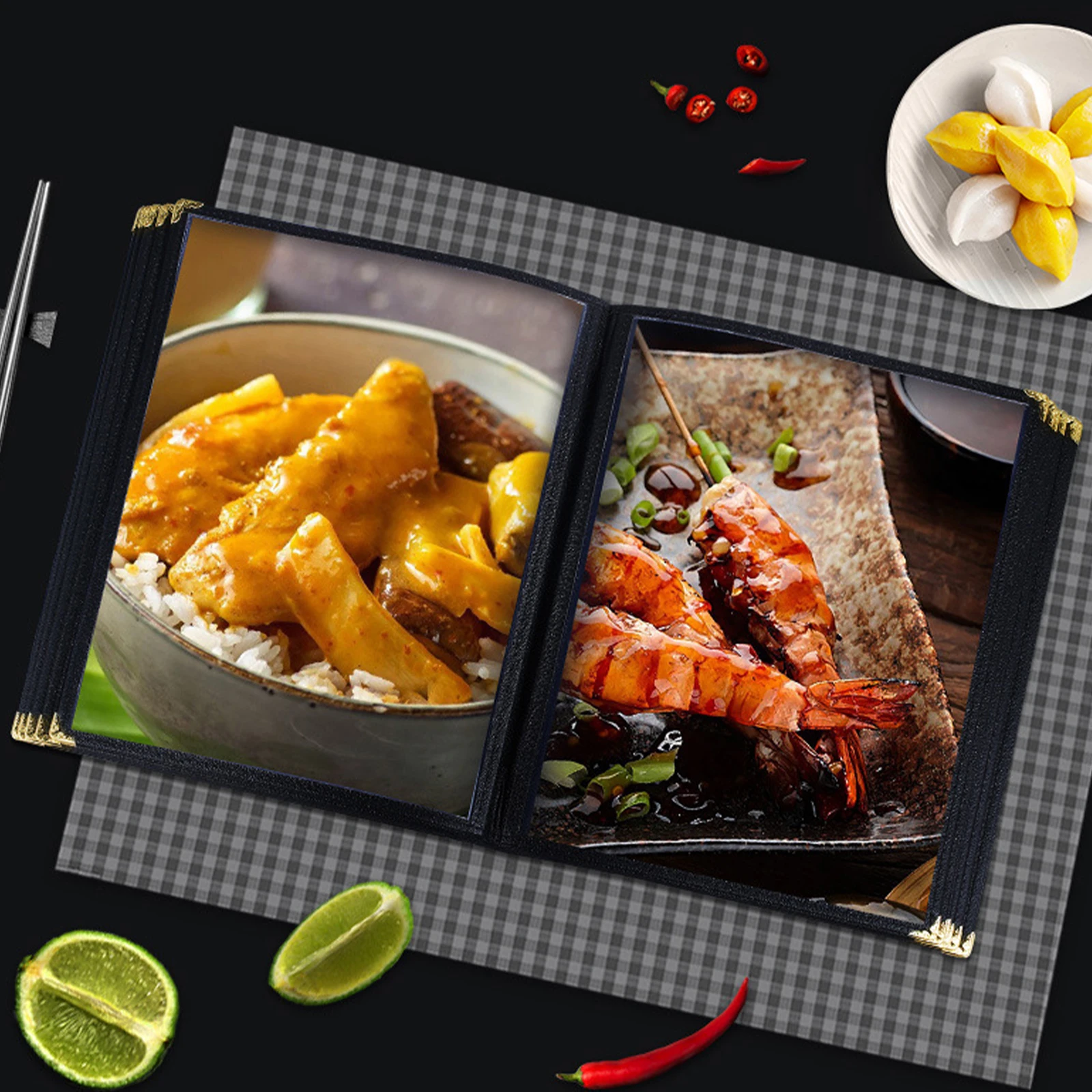 Transparent PVC Recipe Book Cover A4 Size 8 Pages Waterproof Oilproof Menu Folder Restaurant Supplies Protective Case