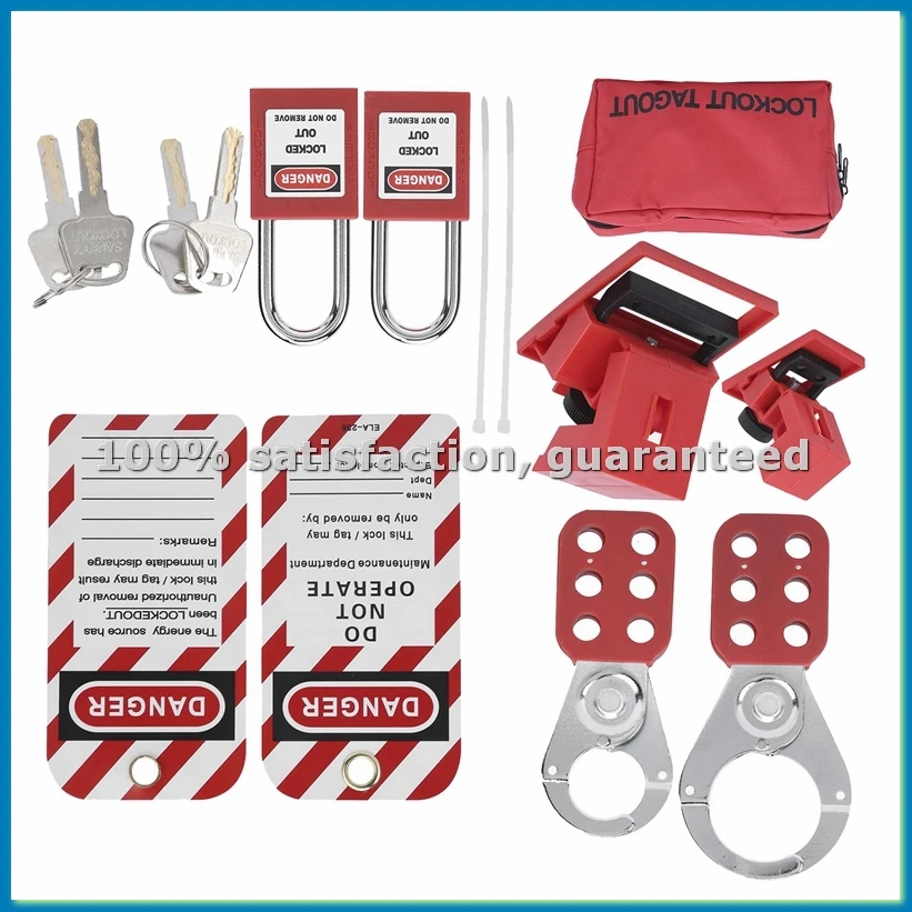 

9 PCS Lockout Tagout Locks Tags Set- Lockout Locks Keyed Different Safety Padlocks Lockout Station Lock Out Tag Out Kit-ABWY
