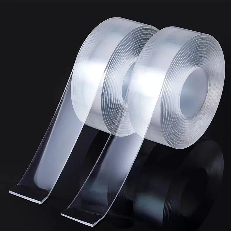 

1M/2M/3M/5M Transparent Nano Tape Washable And Reusable Double-sided Adhesive Adhesive Universal Hook Tape For Furniture Car