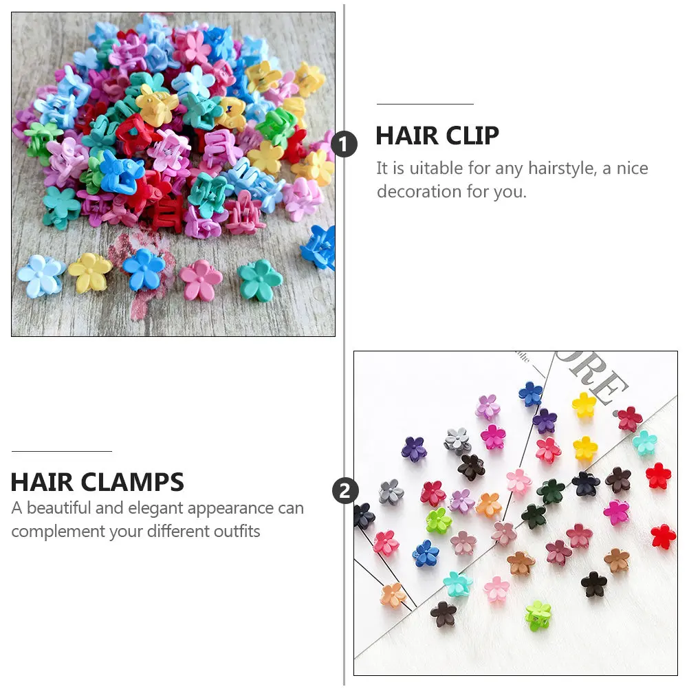100Pcs Girls Hair Accessories Flower Hair Clips Barrette Clip with Premium Material Strong Grip Elegant Design Fits All