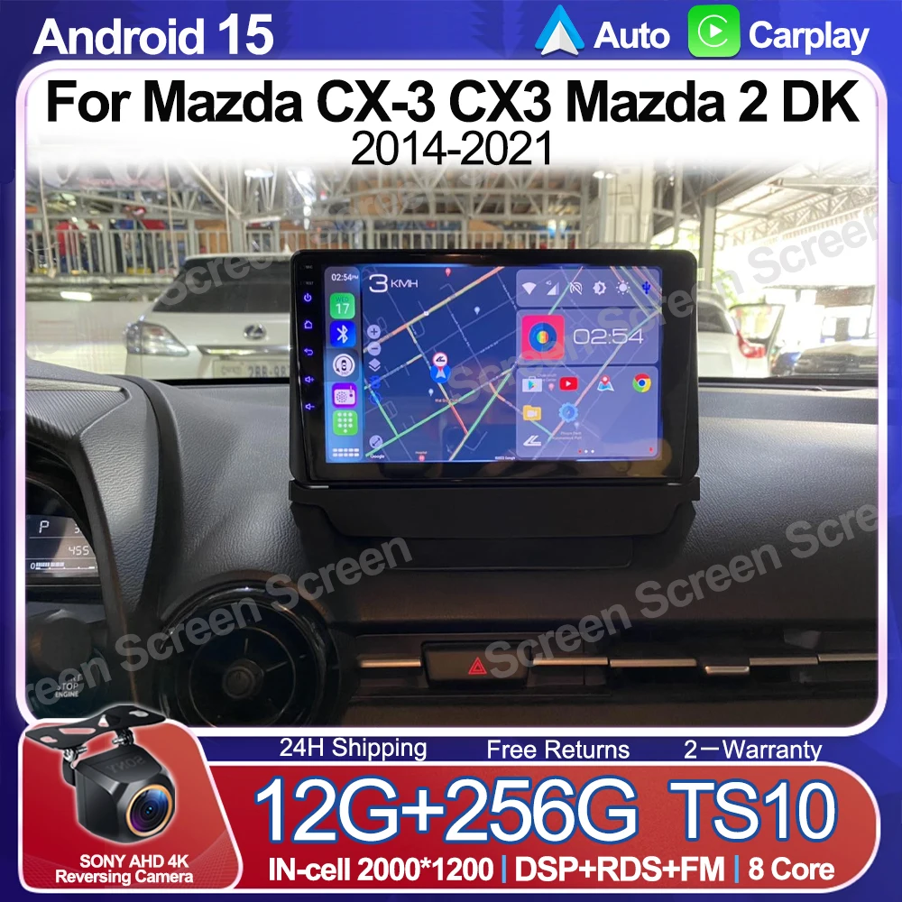 

Для Mazda CX-3 CX3 Mazda 2 DK 2014-2021 Мультимедийный плеер Android Автоэкран 5G Wi-Fi без 2din DVD GPS Зеркальная связь WIFI Android