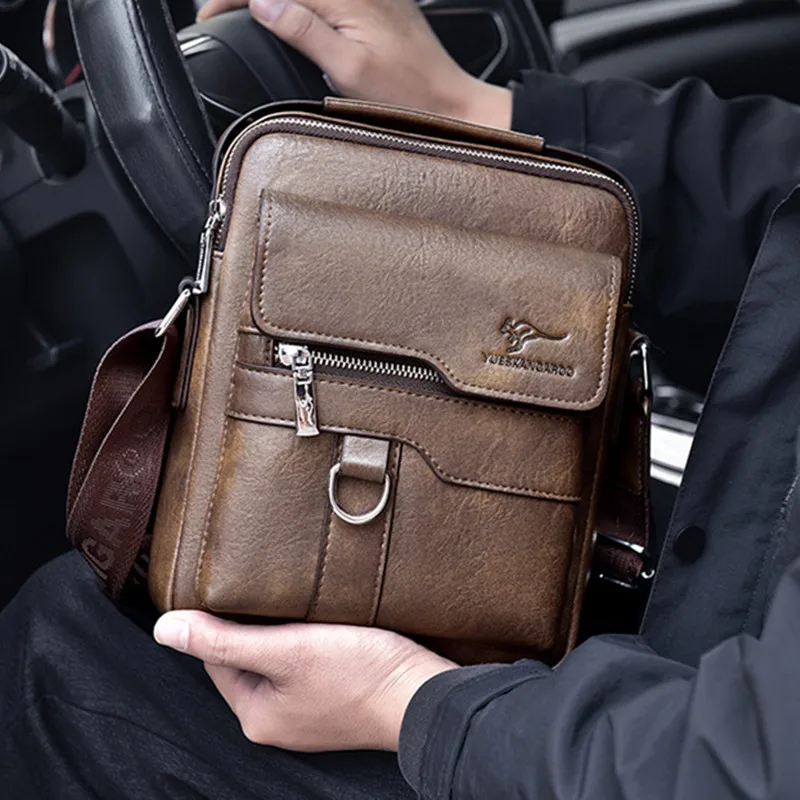 Vintage Genuine Leather Shoulder Bag For Men Shoulder Strap Handbags Business Male Crossbody Messenger Bag Man Tote Bag