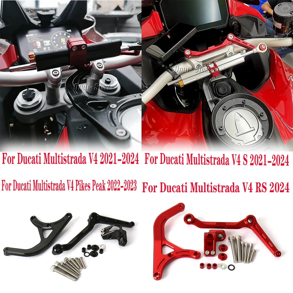 

Motorcycle Steering Damper Bracket Stabilizer Kit For Ducati Multistrada V4 RS PIKES PEAK MULTISTRADA V4 S 2021-2024 2023 2022