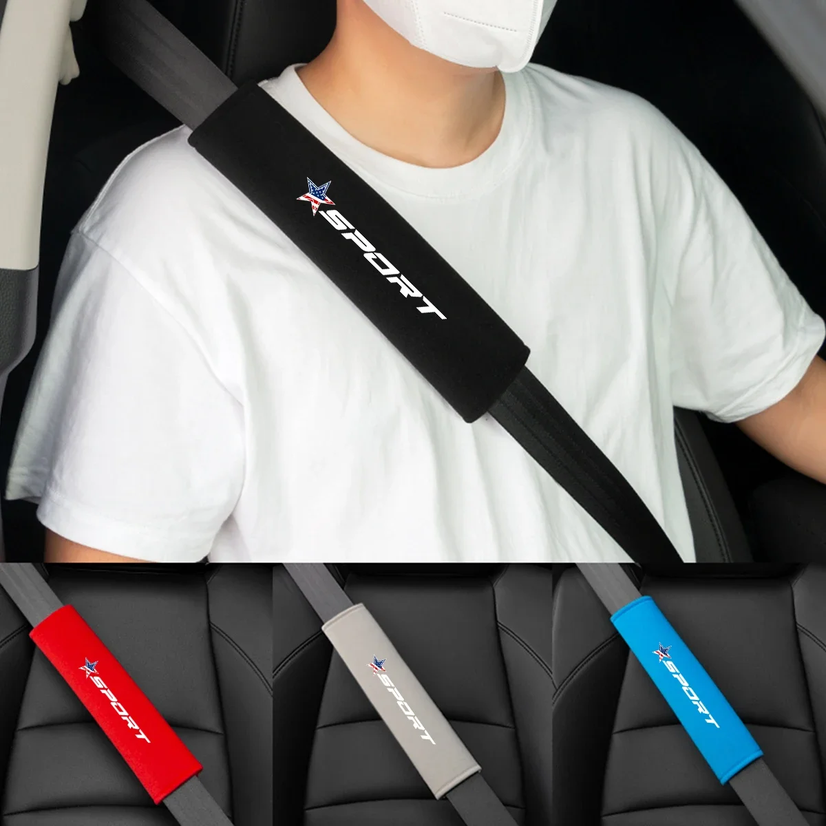 

2PCS Soft Fluff Car Seat Belt Cover Safety Belts Shoulder Protection For Chevrolet Cruze Ford Focus 3 4 Fiest Toyota Tesla Honda