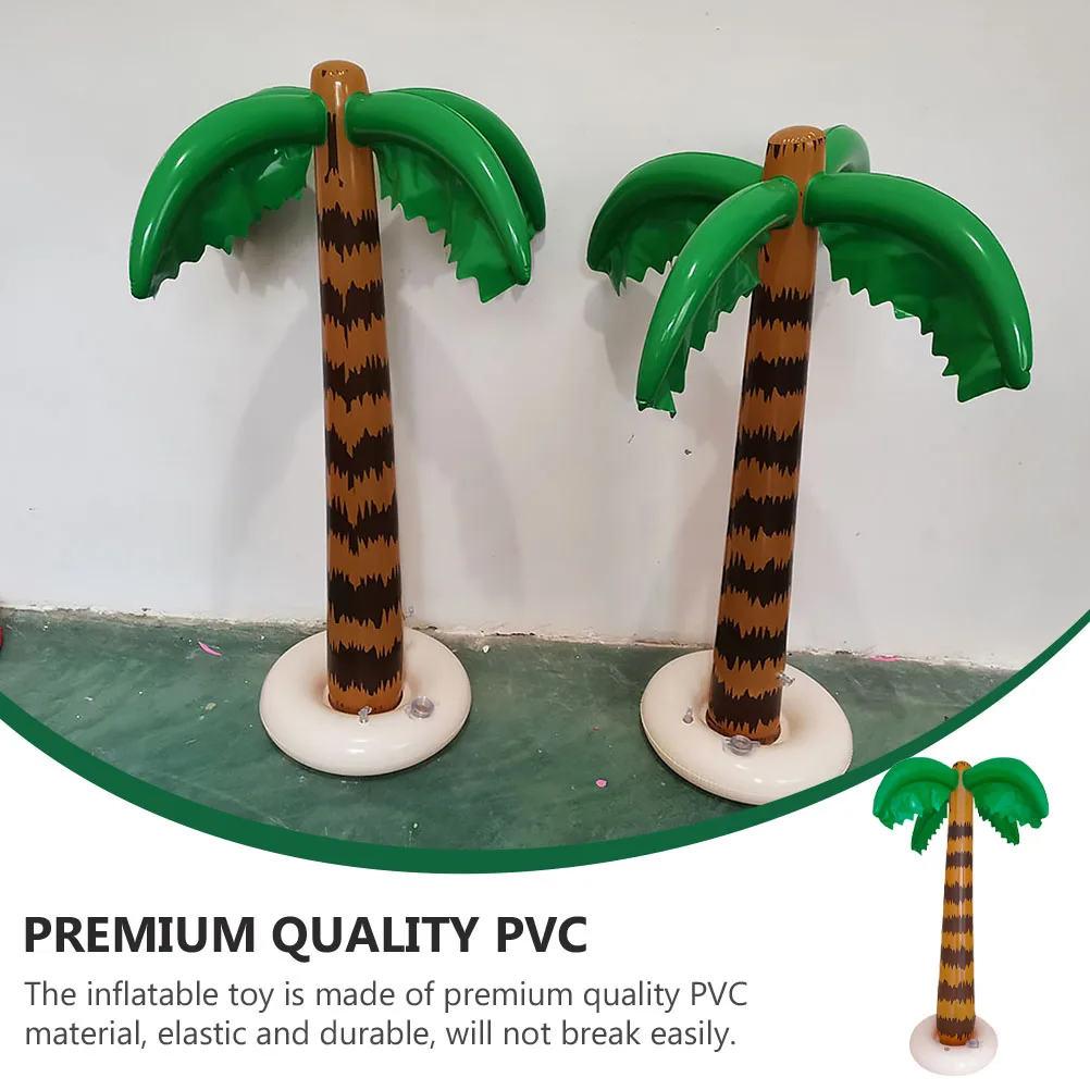 

3 Pcs Inflatable Coconut Tree Pool Toys Decorate Hawaiian Party Supplies Pvc Beach Diving