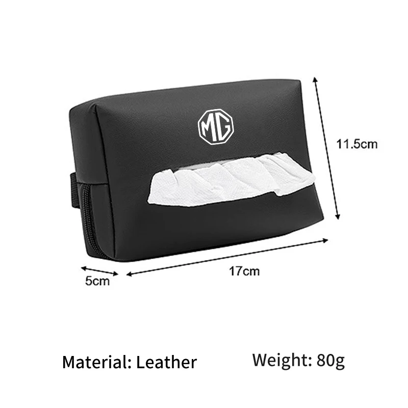 Car Seatback Tissue Box Leather Armrest Paper Case Tower Storage Bag For Morris Garages MG 3 5 6 7 HS ZS GS Hector TF GT ZR 550