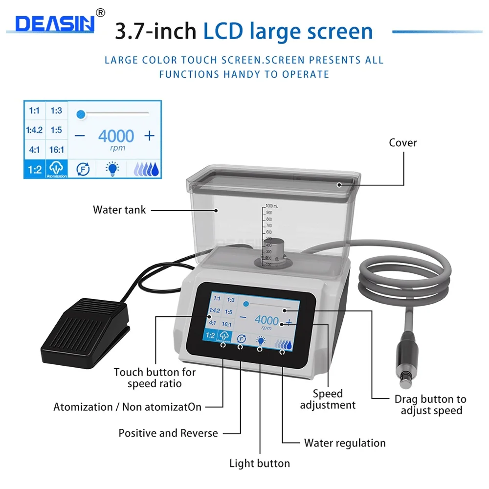 Dental Electric Micro Motor Power System with Water Tank LED Brushless Electric Micromotor for Tooth Extraction Surgery