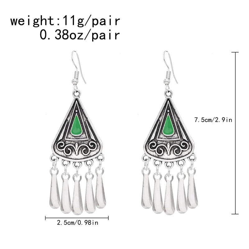 Tassel Women Drop Earrings Vintage Ethnic Dripping Glaze Statement Earrings Retro Gypsies Charms Earrings Feminina