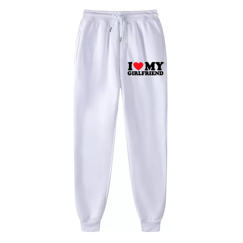 I Love My Girlfriend My Boyfriend Trousers Casual Couple Long Pants Sport Pants Men Women Outdoor Jogging Sweatpant Fashion New