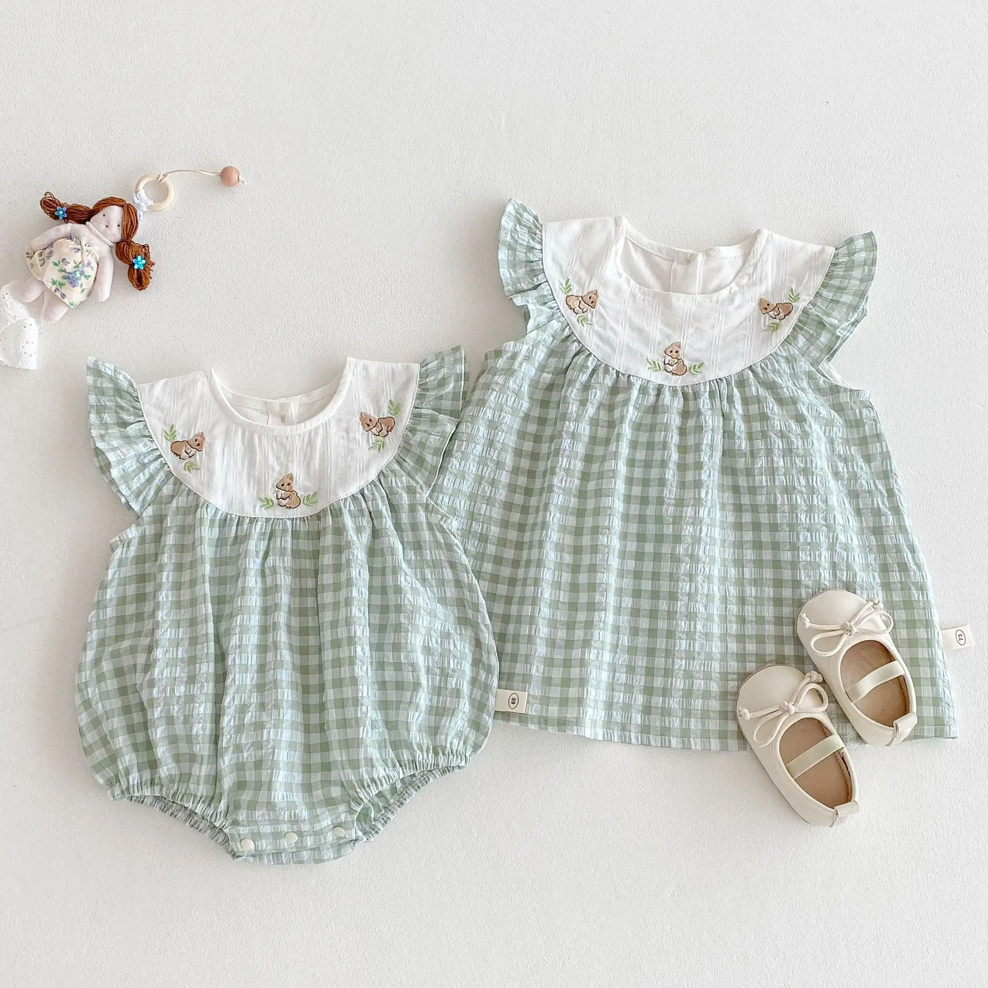 Robe d'été à carreaux pour béb - Baby Clothing Embroidery avis et prix