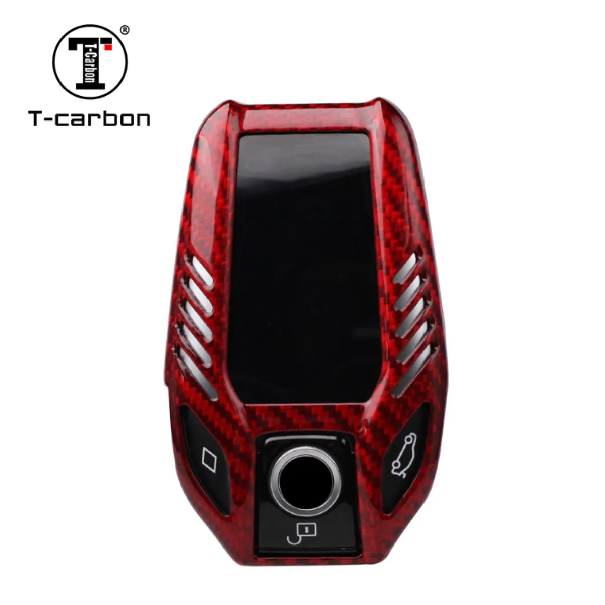 

T-carbon Glass Fiber Key Case Cover Fit For BMW 7 Series Car Accessories Key Cover