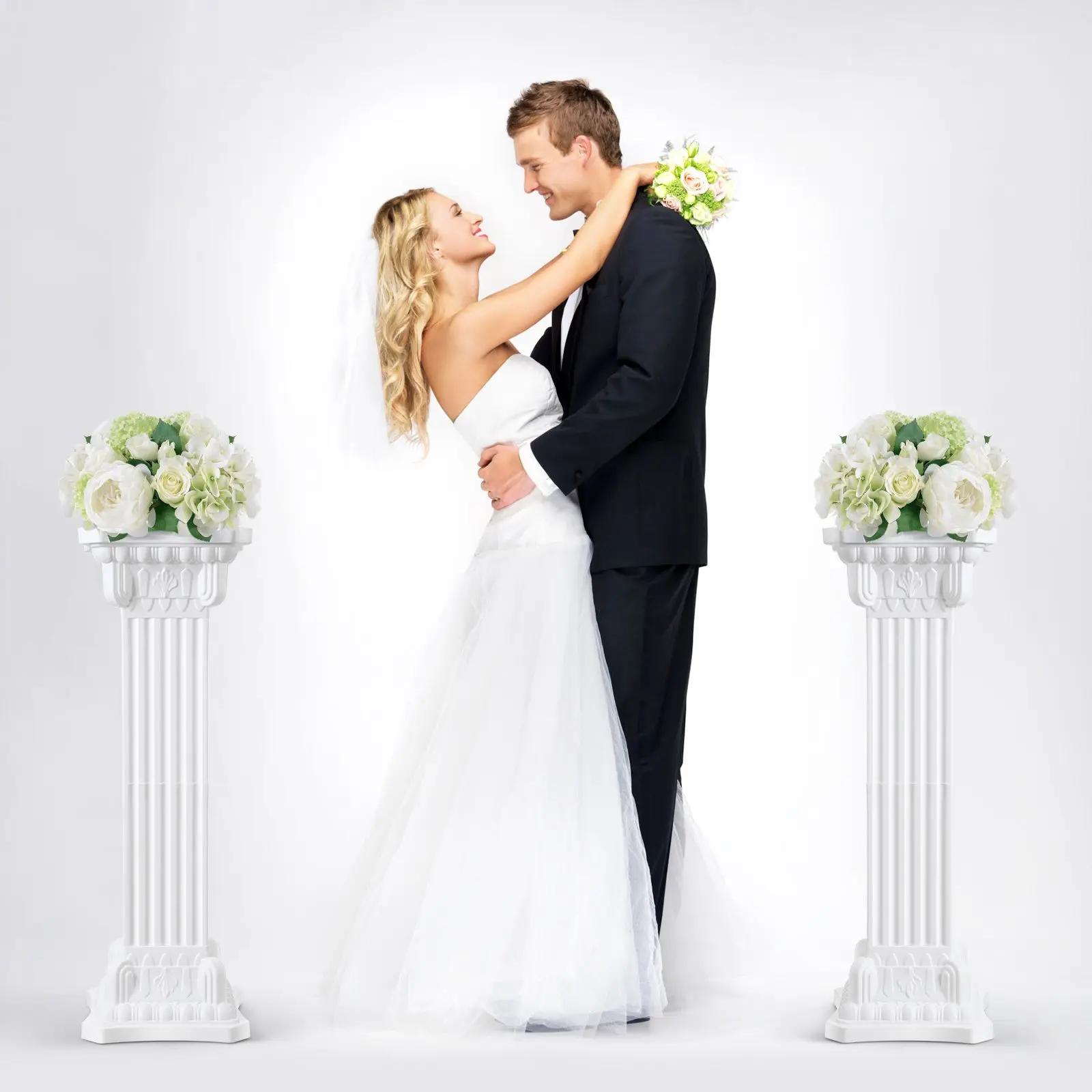 

Roman Column Pillar Statue Style Column Plastic flower Pillar Decor Pillar multiuse Photo Prop Wedding Parties Decor