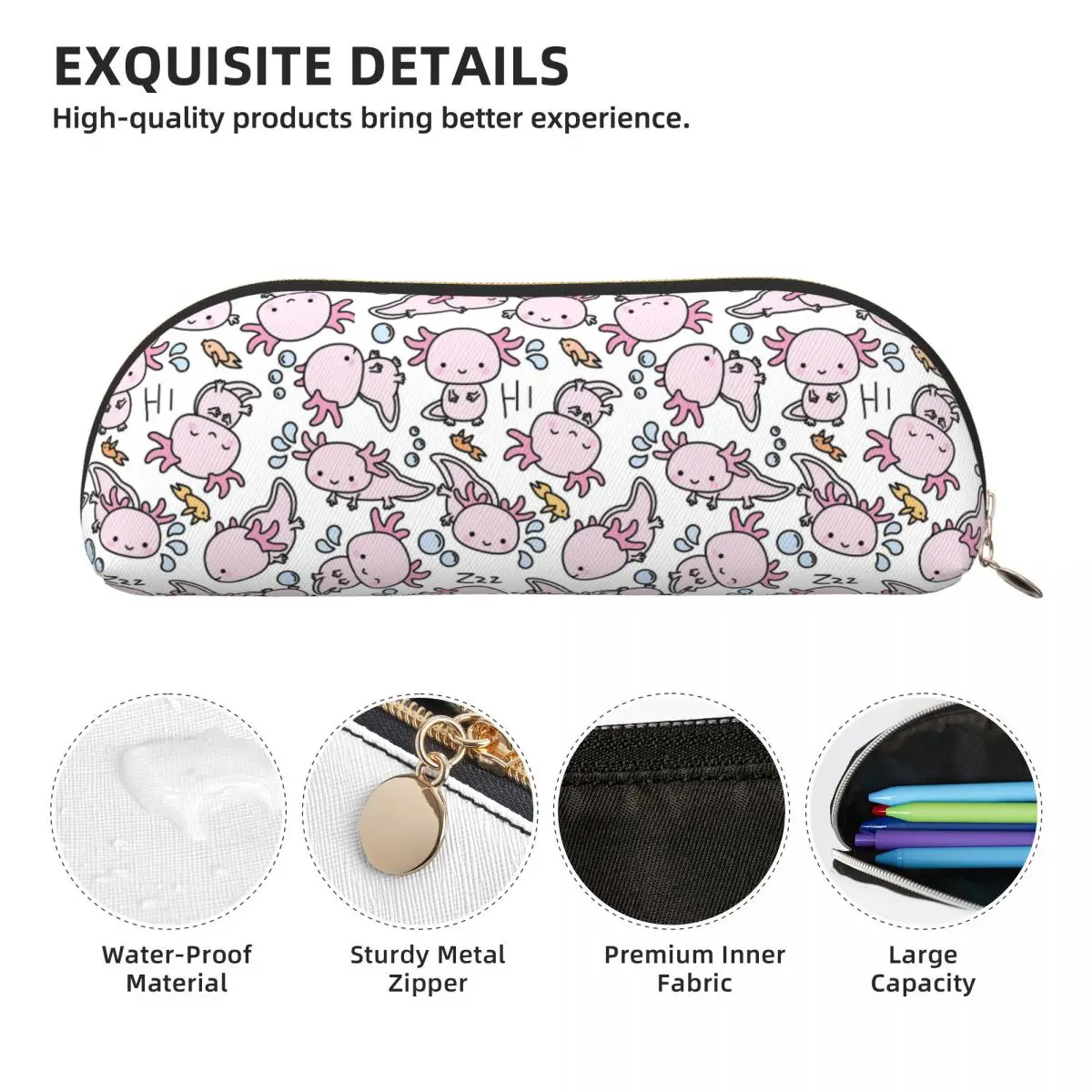 Пенал Swimmy Axolotls, пенал для хранения канцелярских принадлежностей, большая вместительная коробка для ручек, сумка-карандаш для мальчиков и девочек, подарки