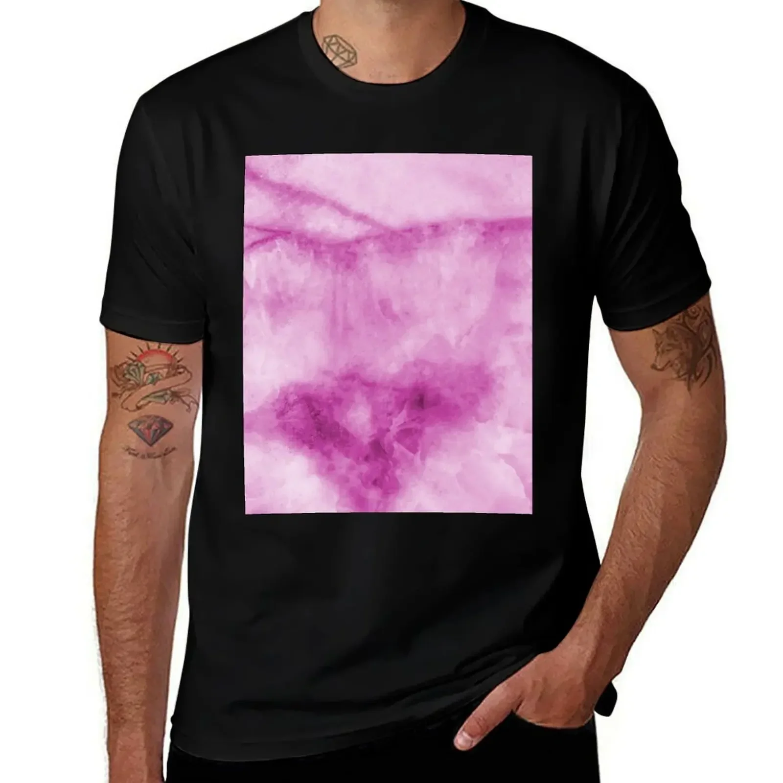 Purple Marble T-Shirt Large Size Short Sleeve T-Shirt